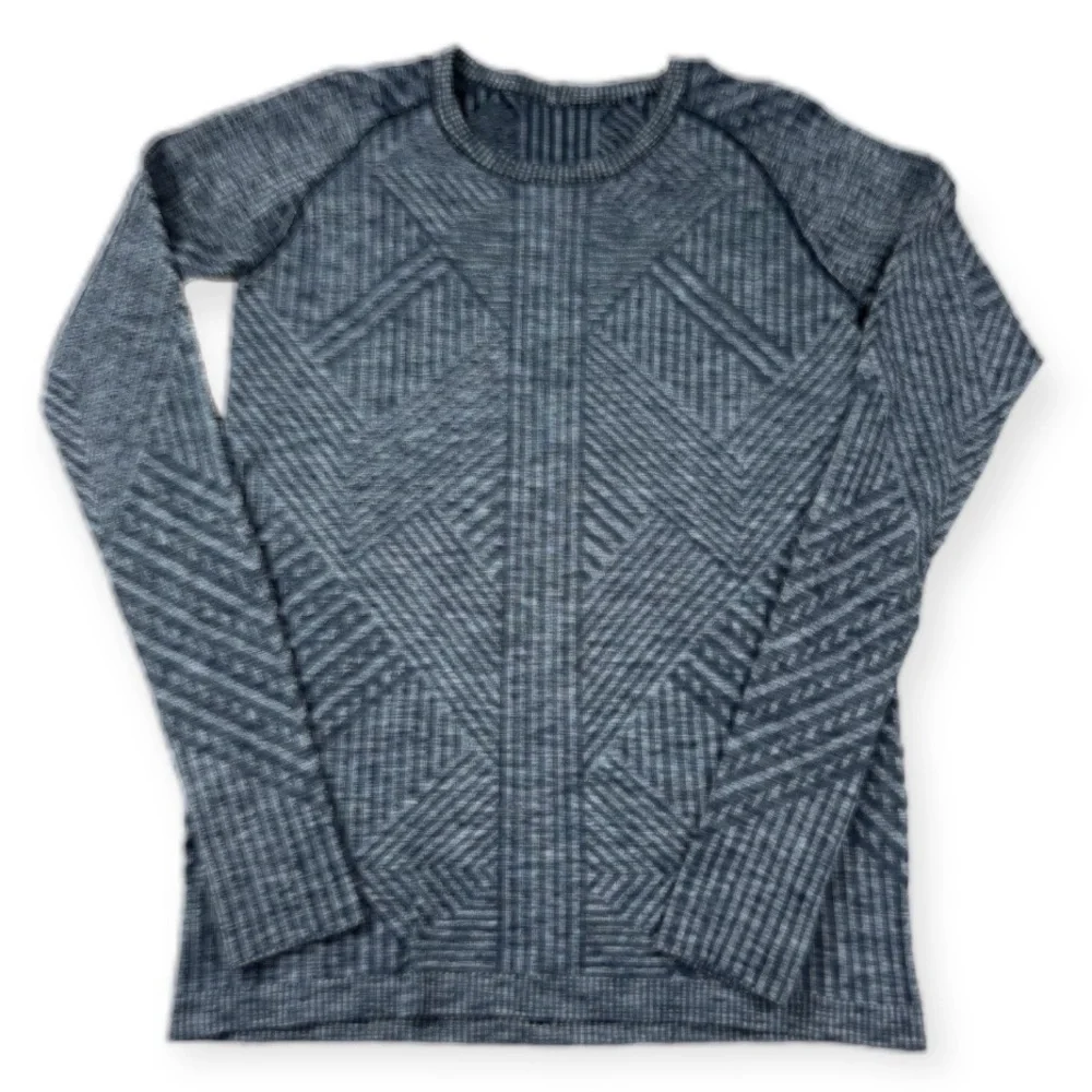 Lululemon Rest Less Pullover Top First Release Crew Neck  Heathered Black